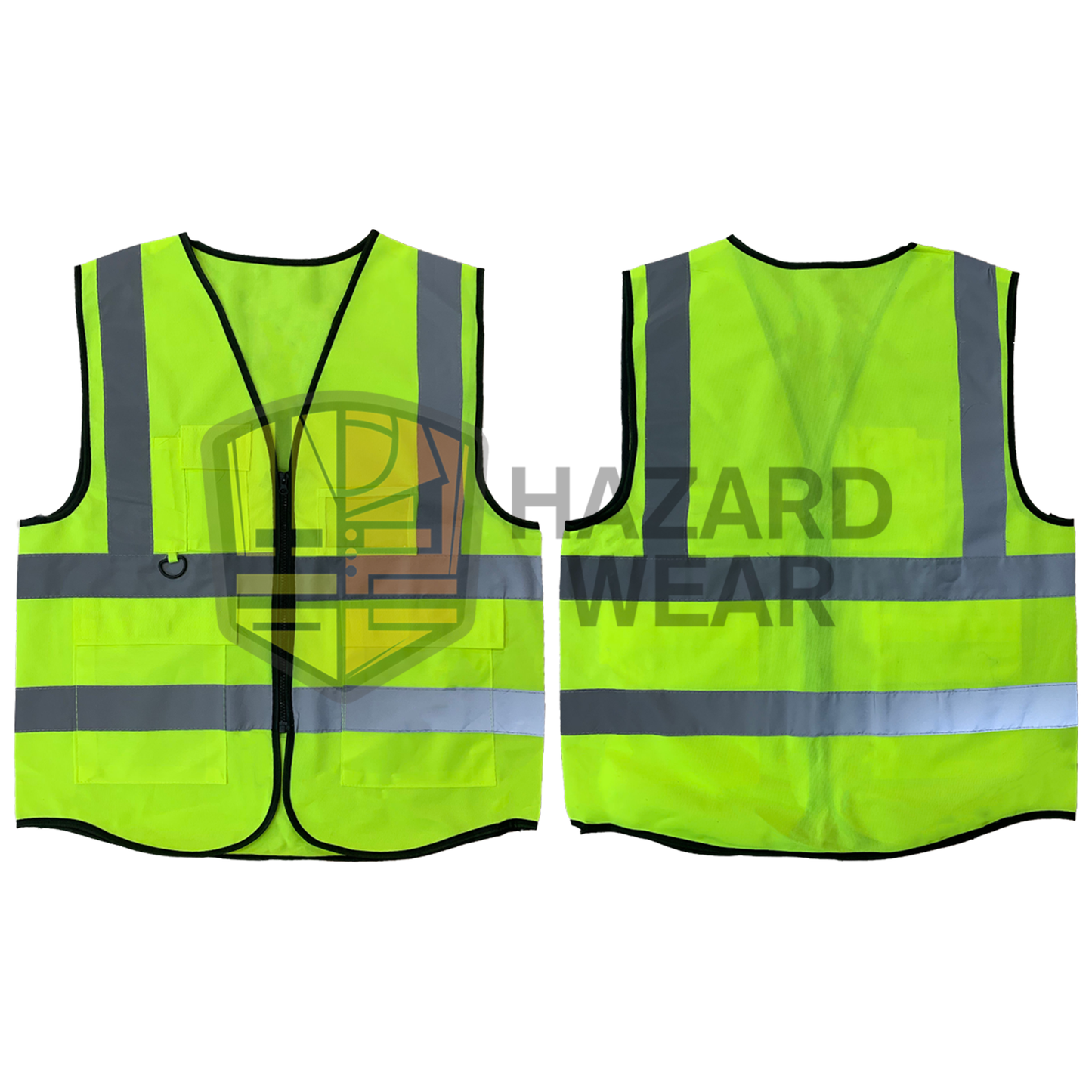 HVSA03 Green Safety Vest with H pattern safety vest and multiple functional pockets Designed for construction workers, road workers, security guards, warehouse staff, emergency responders, cyclists, and more. Customization available