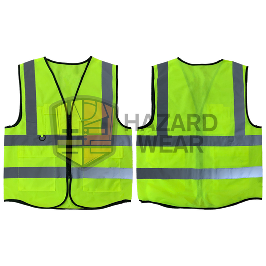 HVSA03 Green Safety Vest with H pattern safety vest and multiple functional pockets Designed for construction workers, road workers, security guards, warehouse staff, emergency responders, cyclists, and more. Customization available