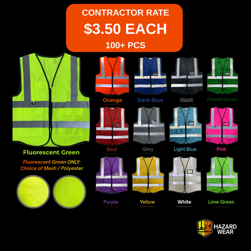 HVSA03 High Visibility Safety Vest — Bulk Pricing from $4 (100+ pcs)