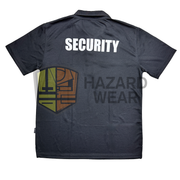 Black dri fit security tee with collar for general use