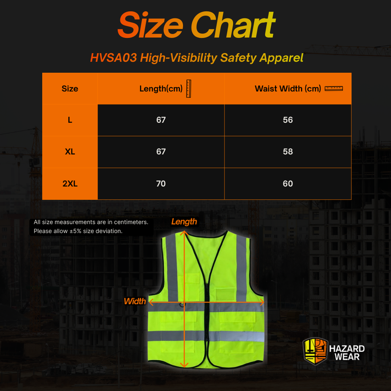 HVSA03 High Visibility Safety Vest — Bulk Pricing from $4 (100+ pcs)
