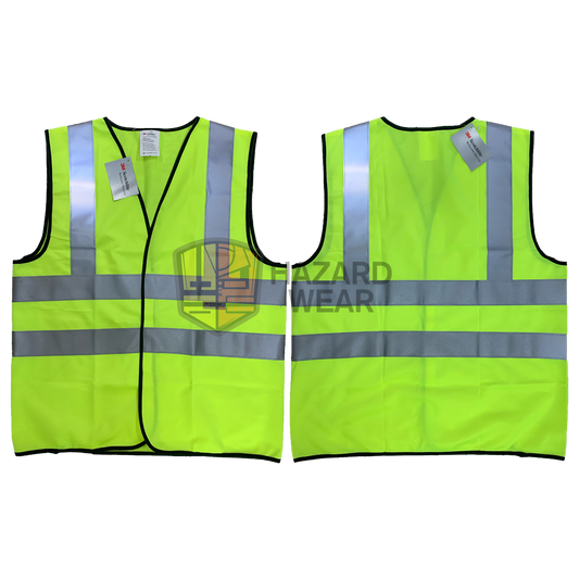HVSA10 3M Safety Vest with 3m Reflective stripes Back H pattern no pockets velcro closure Designed for construction workers, road workers, security guards, warehouse staff, emergency responders, cyclists, and more. Customization available